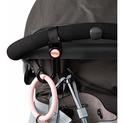 Nuby Double Stroller Hook, Adjustable Hook, Black
