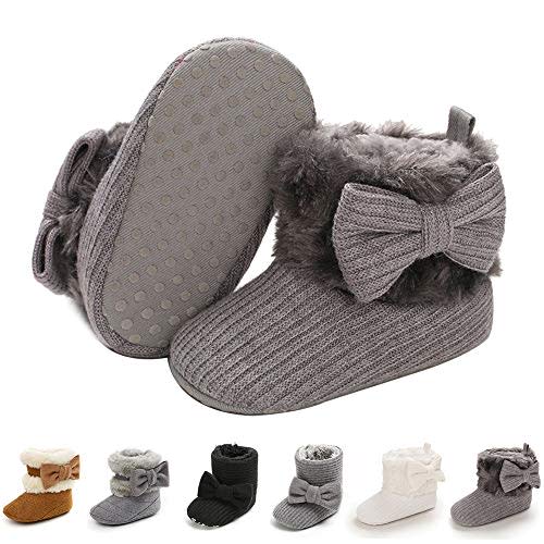 E-FAK Baby Boy Girl Boots Newborn Shoes Winter Snow Bowknot Anti-Slip Soft Sole Warm Infant Toddler Prewalker Booties