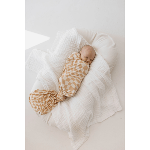 Bamboo Swaddle | Gold Coast Wavy Checker