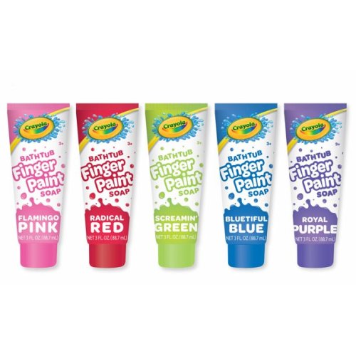 Crayola 5 Pieces Set: Bathtub Finger Paint Soap Kids 3 fl oz, Blue, Red, Green, Pink & Purple