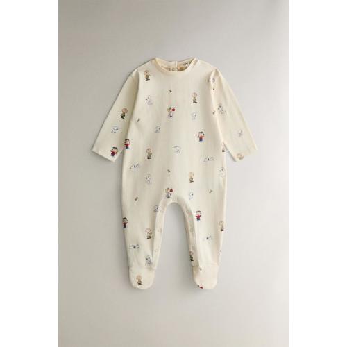 PEANUTS™ CHILDREN’S FOOTED ROMPER - Light lime green | ZARA United States