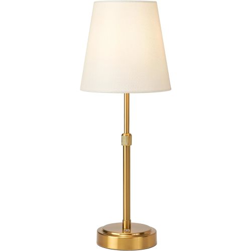 Portable Cordless LED Table Lamp, Height Adjustable Rechargeable Desk Lamp, 5200mAh Battery Operated 3-Level Brightness Dimmable Nightstand Light, Gold Wireless Lamp for Restaurant Bedside