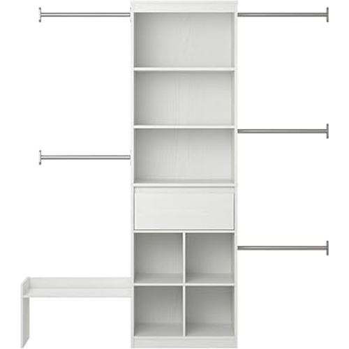 Little Seeds Grow with Me Adjustable Kids’ Closet Organizer System, 15.69" D x 95.44" W x 76.62" H, White