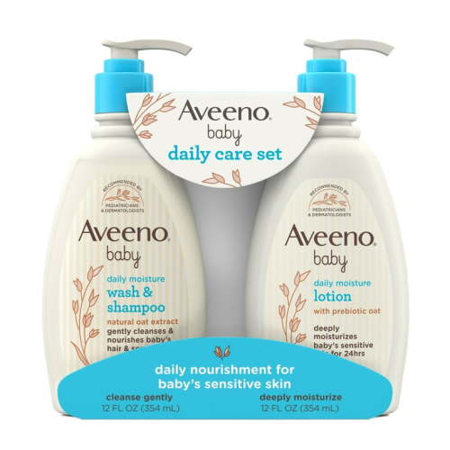 Baby Daily Care Gift Set Includes Daily Moisturizing Body Lotion & 2-in-1 Baby Bath Wash & Shampoo - 2 ct