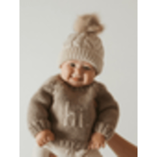 Hi. Crew Neck Knit Sweater, Pebble – SpearmintLOVE