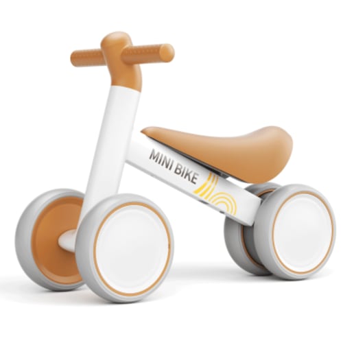 KORIMEFA Baby Balance Bike, Toddler Bicycle with 4 Wheels for 10-36 Months, Adjustable Handlebar Baby Outdoor Bike Riding Toy, First Birthday Gift