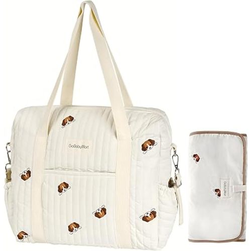 Large Diaper Bag Tote, Maternity Bag, Travel diaper tote, Multifunction baby bag, Baby Nappy Bags, Messenger bag (Medium - Puppies)