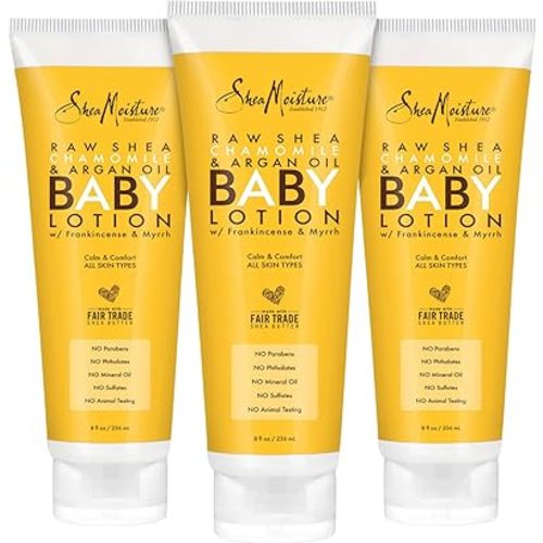 SheaMoisture Baby Lotion for Dry Skin and Clear Skin Raw Shea, Chamomile and Argan Oil with Shea Butter 8 oz