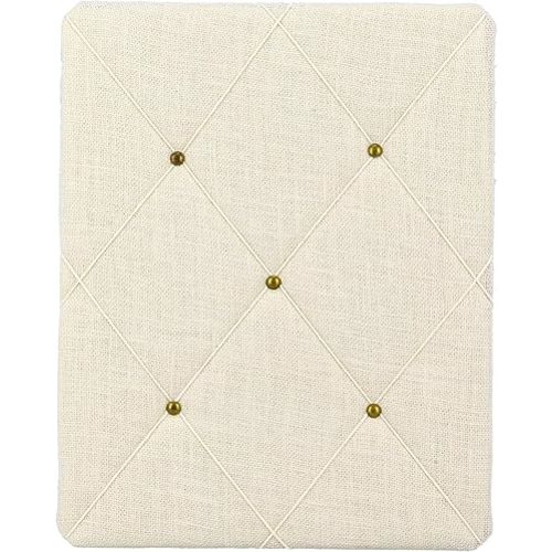 White Burlap Covered with Criss-Cross Twine Bulletin Picture & Memo Board, 11.75 x 15.75