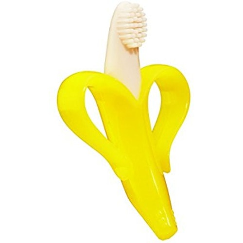 Baby Banana - Yellow Banana Toothbrush, Training Teether Tooth Brush for Infant, Baby, and Toddler