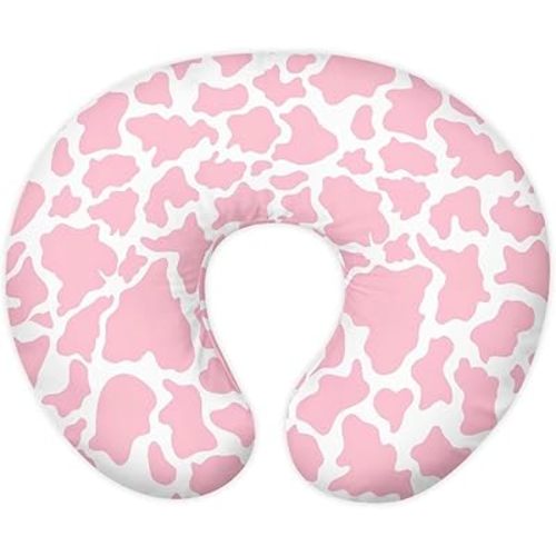 Pink Cow Stripes Nursing Pillow Cover for Baby Boy Girl Ultra Soft Comfortable Newborn Nursing Pillow Case Easy to Use and Dustptoof