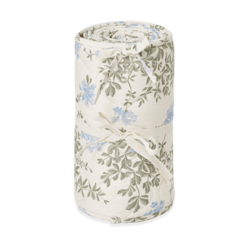 Plumbago satin quilted crib bumper from Garbo&Friends - NordicNest.com