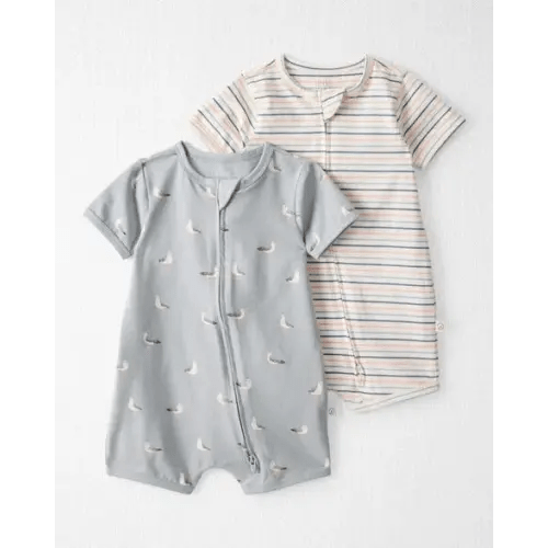 Baby 2-Pack Organic Cotton 2-Way Zip Rompers - Little Planet | Carter's