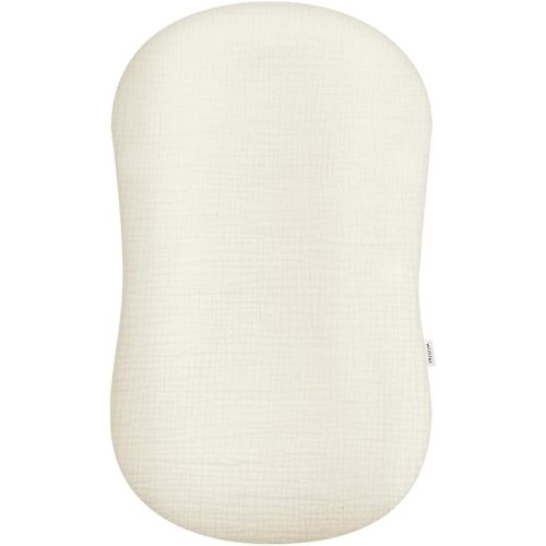 Muslin Baby Lounger Cover, Newborn Lounger Cover, Soft Cotton Breathable Lounger Pillow for Boys Girls Infant, Cover Only (Pale Yellow)