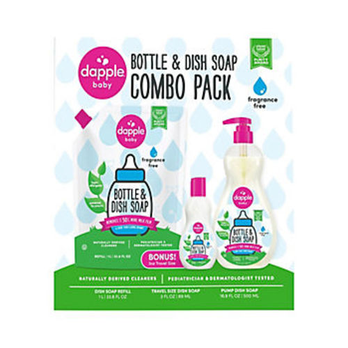 Dapple Bottle & Dish Soap Fragrance-Free Bundle, 2 pk.