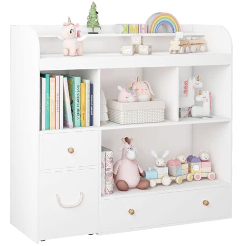 Lkeiyay Kids wooken Bookshelf,5-Section Wooden Storage Cabinet, Bookshelf for Kids Rooms, Playroom,Nursery