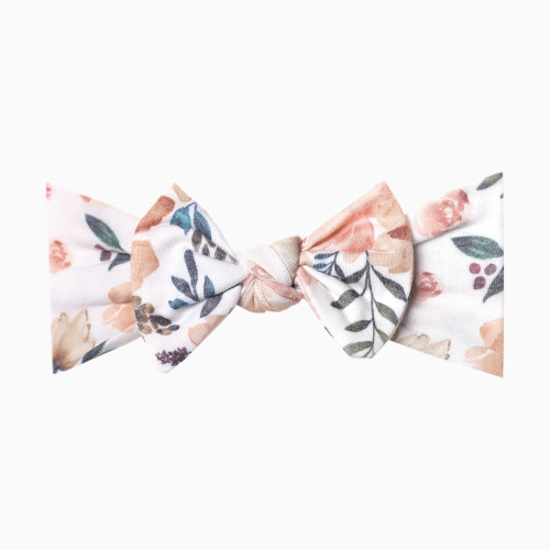 Copper Pearl Knit Headband Bow - Autumn