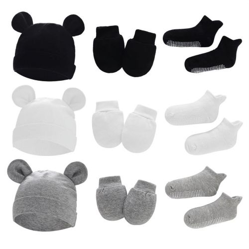 9 Pieces Newborn Hat Mittens Sock Set No Scratch Gloves for 0-12 Months Boy Girl - Walmart.ca