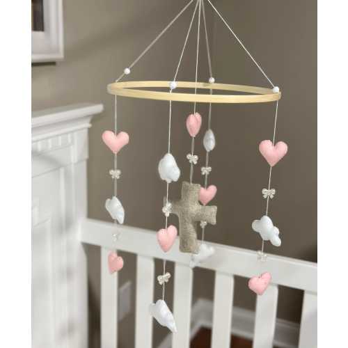 Baby crib mobile, baby shower, Christian baby gift, nursery decor, baby room decor, baby girl gift, girl room decor, Christian crib mobile