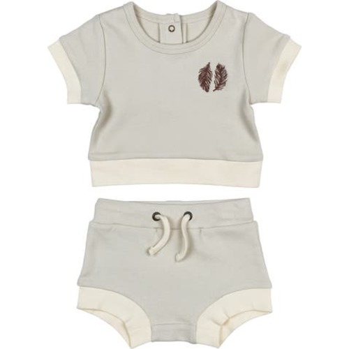 Embroidered Organic Cotton T-Shirt & Shorts Set, 3-6M