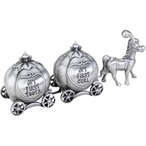 Lillian Rose Keepsake Pewter Tooth and Curl Box, Fairytale Coach,2x5 Inch (Pack of 1)