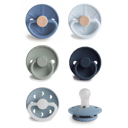 FRIGG SilkySoft Silicone Baby Pacifier 6-Pack Endless Sea | Made in Denmark | BPA-Free (0-6 Months)