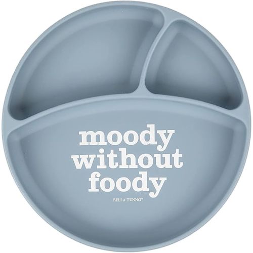 Bella Tunno Wonder Plate - Silicone Suction Plates For Baby and Toddler Plates, Microwave and Dishwasher Safe Food-Grade BPA Free Silicone, Moody Without Foody (WP38)
