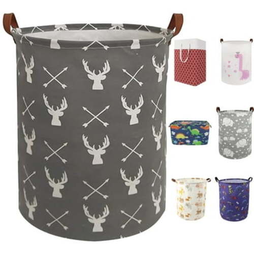 Laundry Hamper, Collapsible Laundry Basket Dorm, Baby Laundry Basket, Large Laundry Hamper Waterproof with Leather Handle for Dirty Clothes, Kids Toys, Bedroom, Bathroom