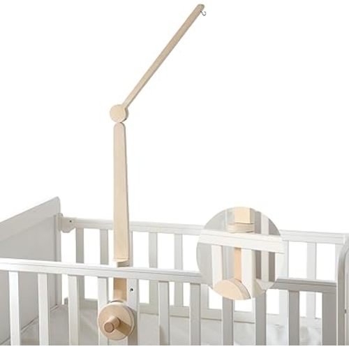HI BABY MONMENT Crib Mobile Arm - Baby Mobile Hanger with 2-Height Settings Adjustable, Stabilizing Attachment for Added Safety, Mobile Arm for Crib, Sturdy & Secure Design for Nursery Mobile