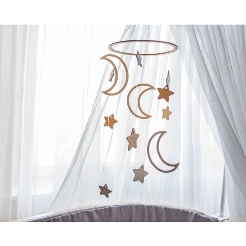 Baby mobile Moon - Expecting mom gift - Wooden mobile celestial - Baby mobile star - Crib mobile - Baby mobile ideas - Moon baby mobile