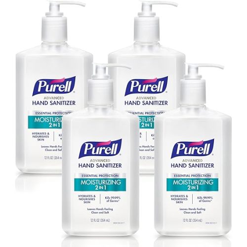 Purell 2in1 Moisturizing Advanced Hand Sanitizer Gel, 12 oz Pump Bottle (Pack of 4) - 3698-06-EC