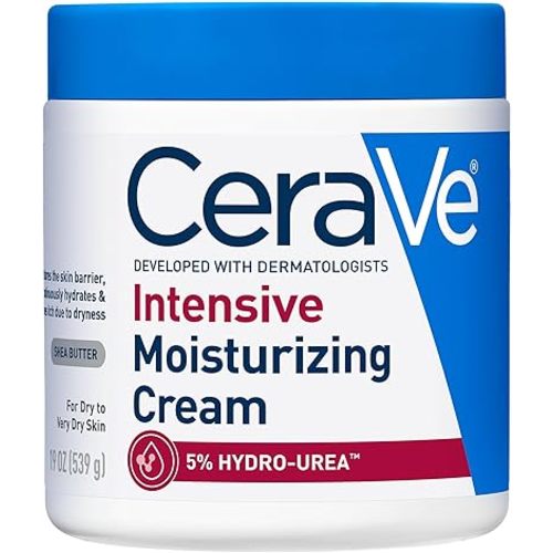 CeraVe Intensive Moisturizing Cream, Body Moisturizer With Shea Butter, 72H Hydration + Skin Barrier Repair, Fragrance-Free Body Lotion For Extremely Dry Skin, 19oz | Packaging May Vary