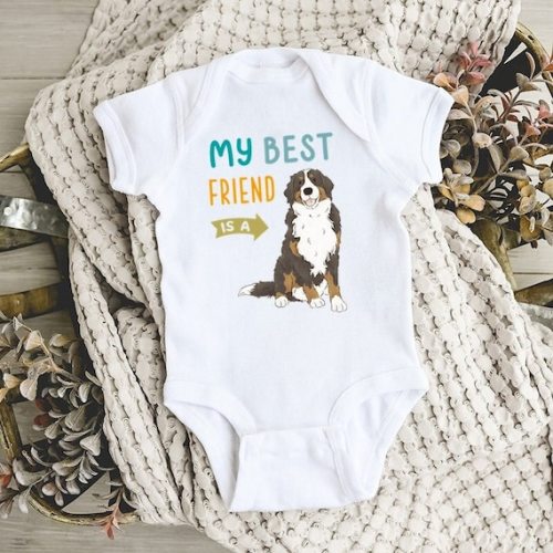My Best Friend is a Bernese Mountain Dog Baby Bodysuit, Baby Boy Baby Girl Clothes, Dog Baby Shower Gift, Toddler Tee, Baby Announcement - Etsy