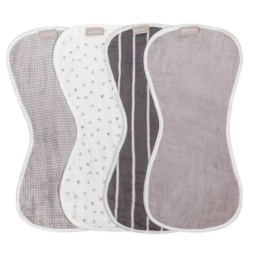 Weesprout Unisex Organic Towel Cotton Burp Cloths, Four Ultra-absorbent Layers - Neutral, Set Of 4