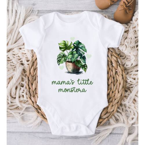 Mama's Little Monstera Baby ONESIES® Brand Bodysuit - Cute Plant Lover Baby Bodysuit - Mother's Day Gift - Baby Shower - New Baby Girl Boy