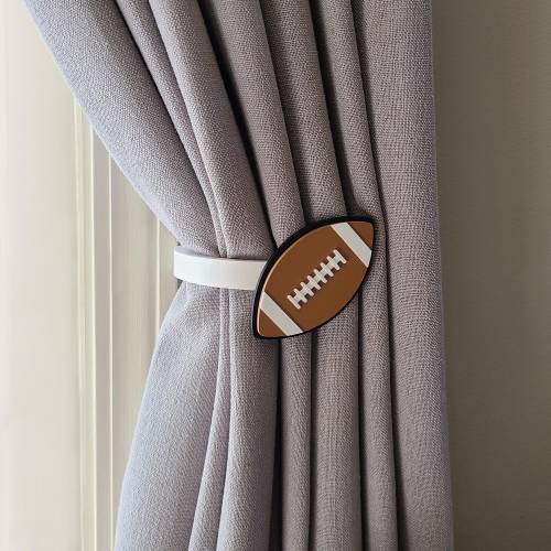 Replaceable Football Curtain Holdbacks/Tiebacks 3D Printed Plastic (Set of Left and Right)