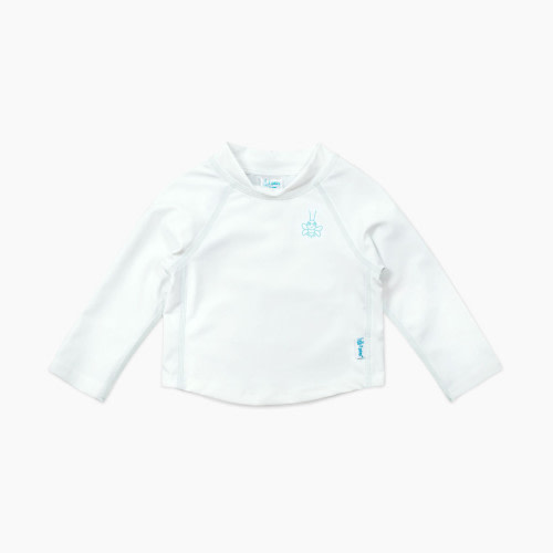 i play Long Sleeve Rashguard Shirt - White, 0-6 Months