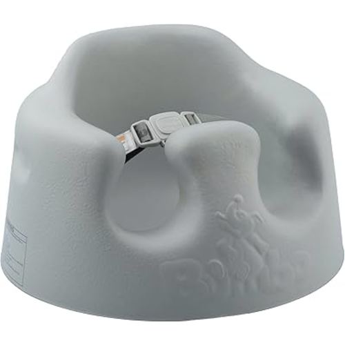 Bumbo Baby Infant Soft Foam Comfortable Support Wide Floor Seat with 3 Point Adjustable Harness for Ages 3 to 12 Months, Cool Grey