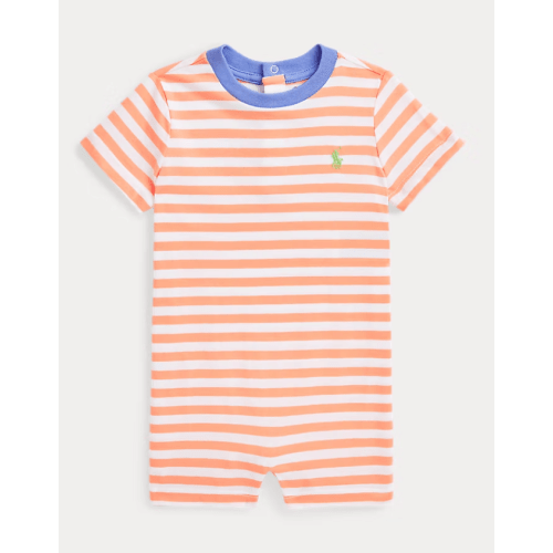 Striped Cotton Jersey Shortall Poppy | 12M
