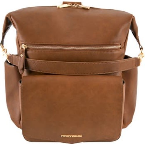 Peekaboo Faux Leather Convertible Diaper Backpack