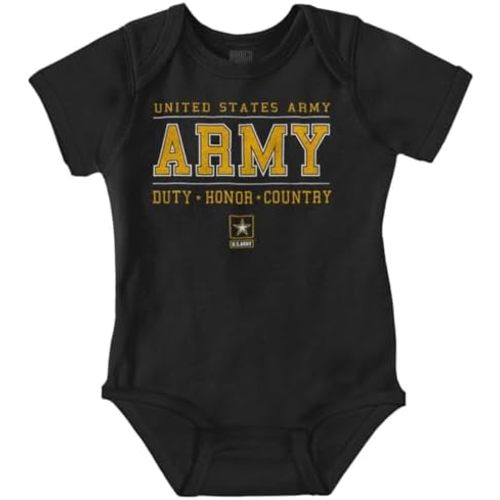 Brisco Brands US Army Soldiers Duty Honor USA Baby Romper Boys or Girls