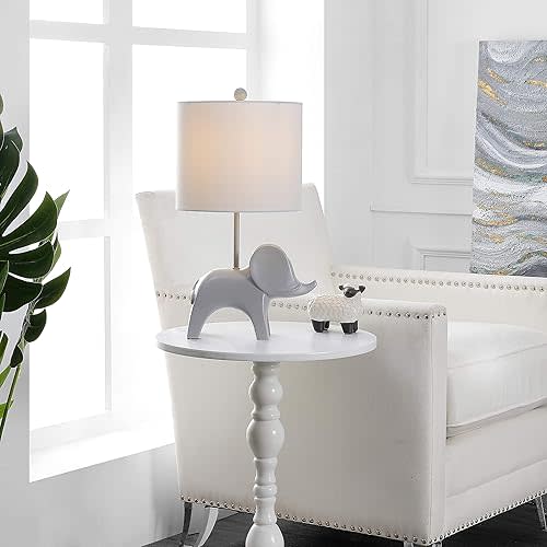 Safavieh Kids Lighting Collection Ellie Elephant Grey Ceramic 20-inch Bedroom Living Room Home Office Desk Nightstand Table Lamp (LED Bulb Included)