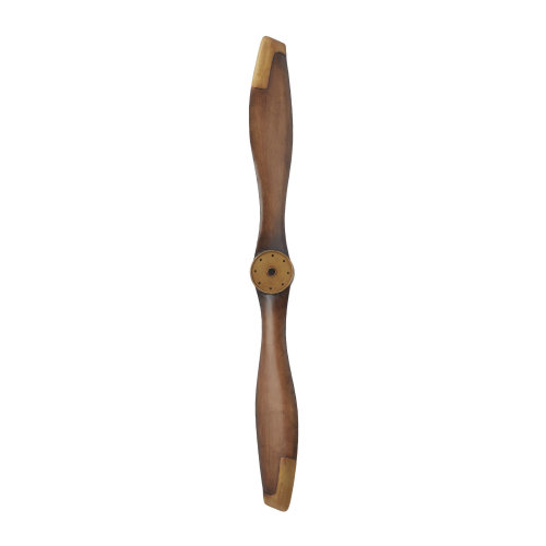 Williston Forge Dayina Metal Wood Inspired 2 Blade Airplane Propeller Brown Wall Decor with Aviation Detailing & Reviews | Wayfair
