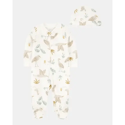 Baby 2-Piece 2-Way Zip Sleep & Play & Headwrap Set - Ivory | Carter's