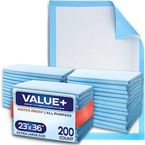 Chucks Pads Disposable [200-Pack] Underpads 23x36 Incontinence Chux Pads Absorbent Fluff Protective Bed Pads, Pee Pads for Babies, Kids, Adults & Elderly | Puppy Pads Large for Training Leak Proof