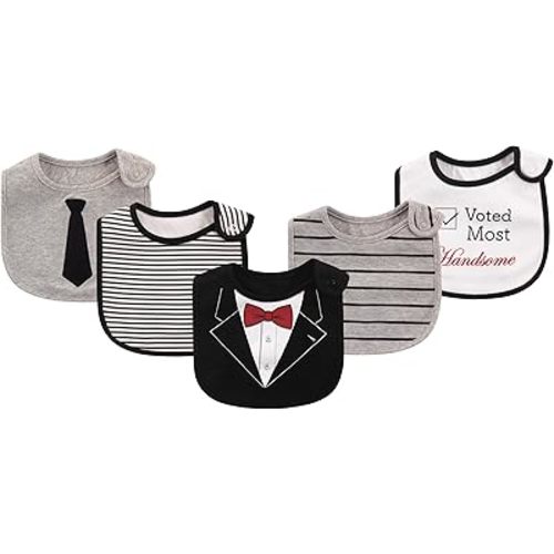 Little Treasure Unisex Baby Cotton Bibs, Tuxedo, One Size