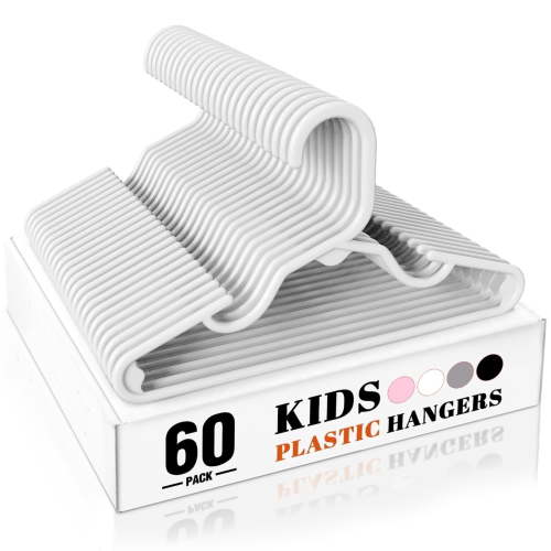 ACSTEP Baby Hangers, 11 inch Kids Plastic Hangers, 60 Pack