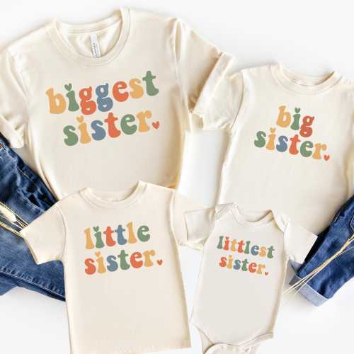 Big Sister Shirt, Biggest Sister Shirt, Little Sister Shirt, Littlest Sister Shirt, Matching Family Shirt, Matching Sister Shirts, New Sis