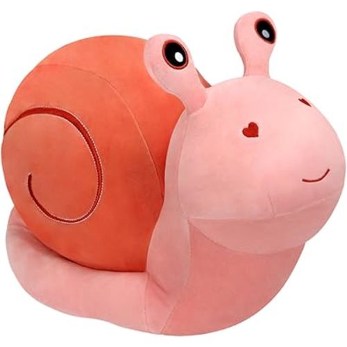 MUPI Snail Plush Pillow Toy Cute Stuffed Animal Snail Plush Kawaii Soft Decor Plushies Doll Gifts for Adults Kids Boys Girls Room Decor (Pink 7.8 Inch)