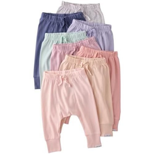 Butterblu Unisex-Baby Jordan 8-Pack Jogger Pants 100% Organic Cotton Bottoms for Boys & Girls